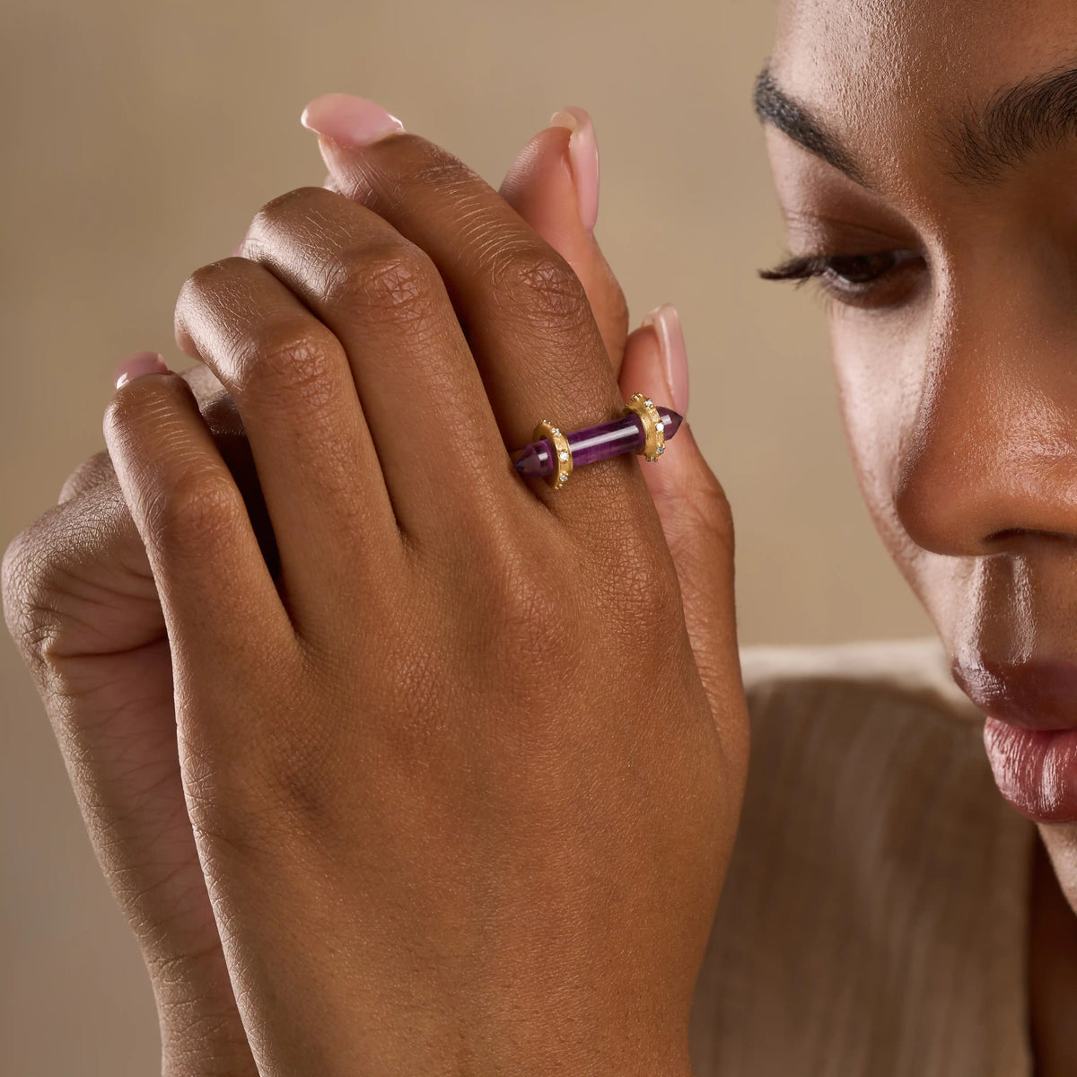 Radiant Intention Amethyst Crystal Ring