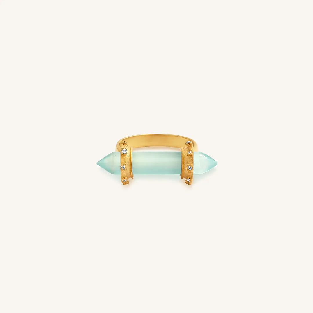 Sacred Balance Chalcedony Crystal Ring