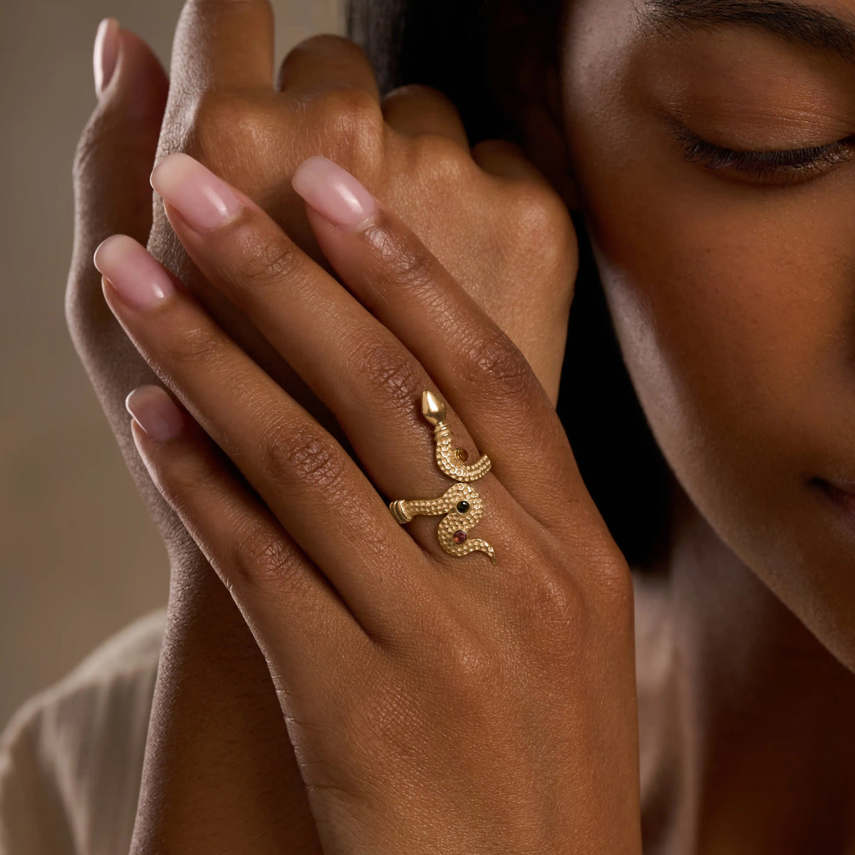 Serpent Spirit Watermelon Tourmaline Ring