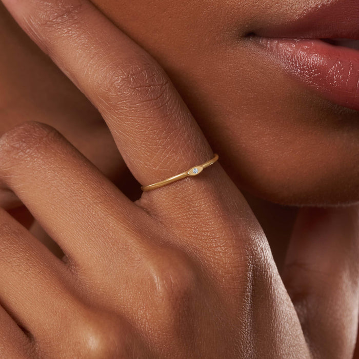 Infinite Courage Diamond Evil Eye 14K Gold Ring
