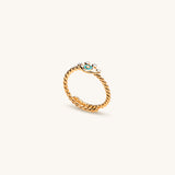 Basic Security Gold Diamond Evil Eye Ring