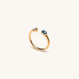 Sparkling Positivity Gold Navy Enamel Evil Eye Ring