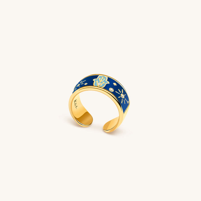Utmost Protection Diamond & Blue Topaz Ring