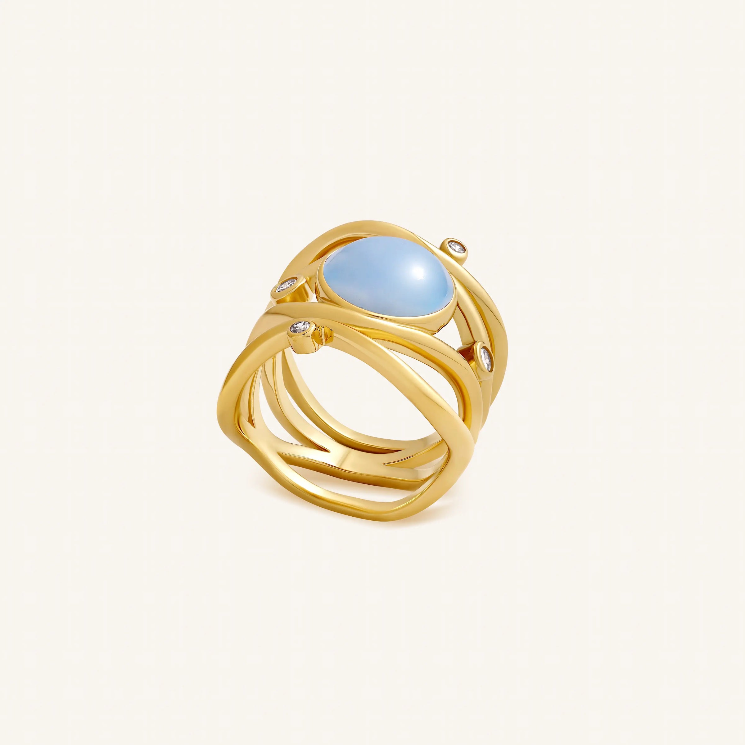 Tranquil Light Blue Chalcedony Ring