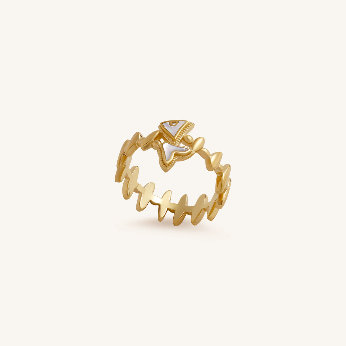 Timeless Abundance Fish Mother of Pearl Ring