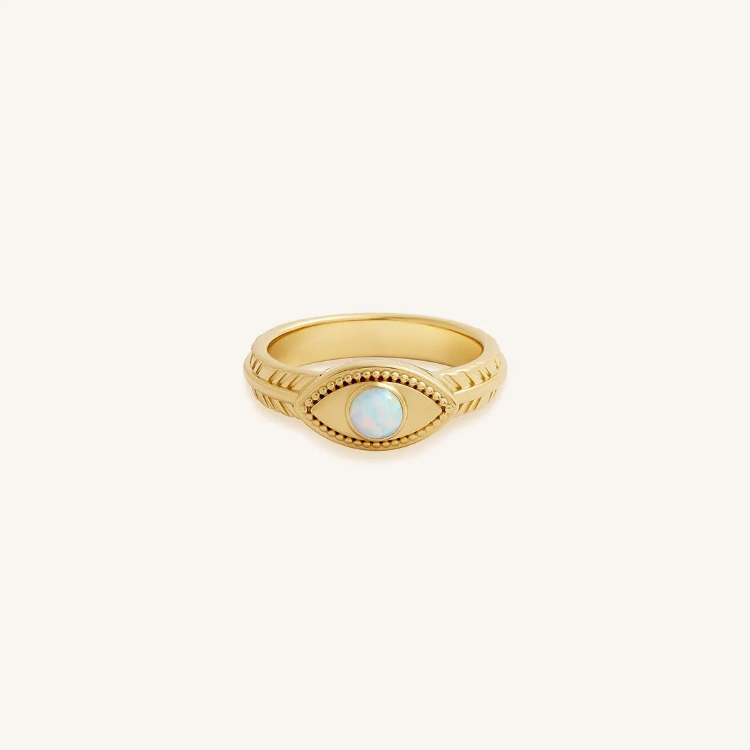 Guardian Glow Opal Evil Eye Ring