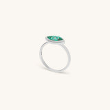 Clear Ambitions Malachite Evil Eye Ring