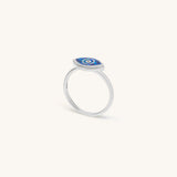 Dazzling Beauty Lab Blue Opal Evil Eye Ring