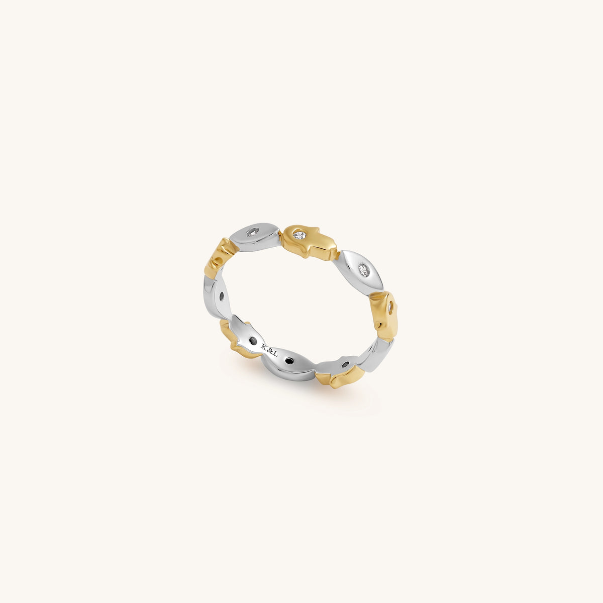 Fortune Balance Hamsa & Evil Eye Gold Ring