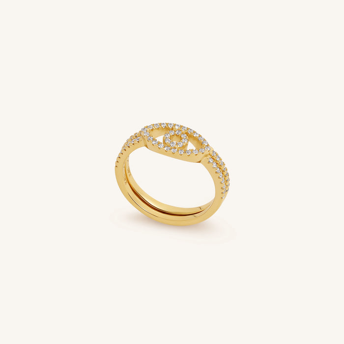 Still Vision Evil Eye Gold Stack Ring