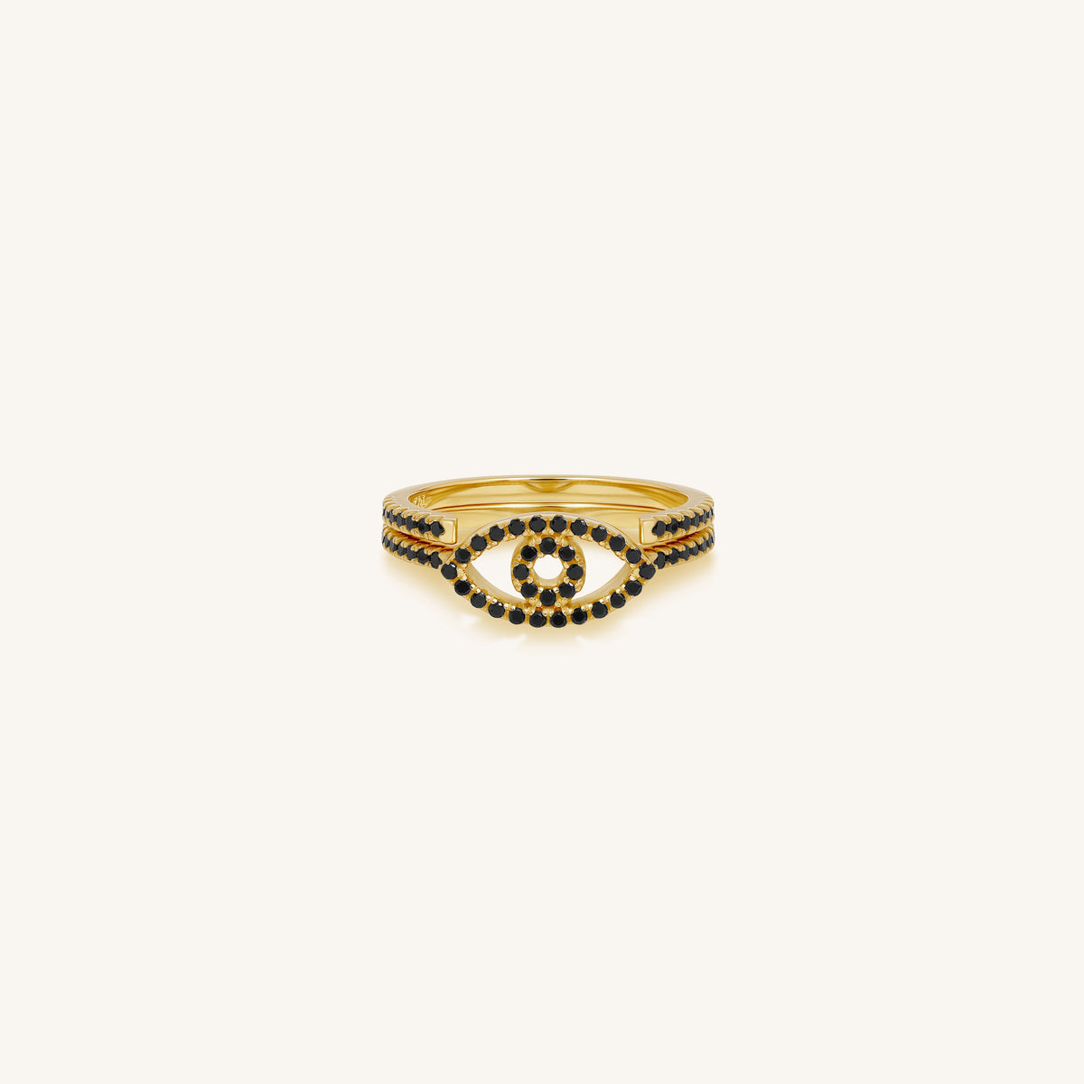 Empowered Gaze Evil Eye Gold Stack Ring
