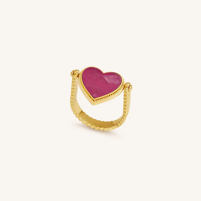 Blushing Harmony Multi-Stone Heart Ring