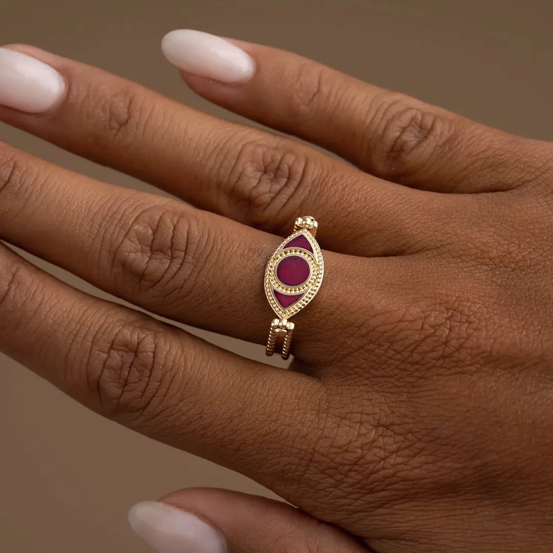 Balance Within Evil Eye Ring