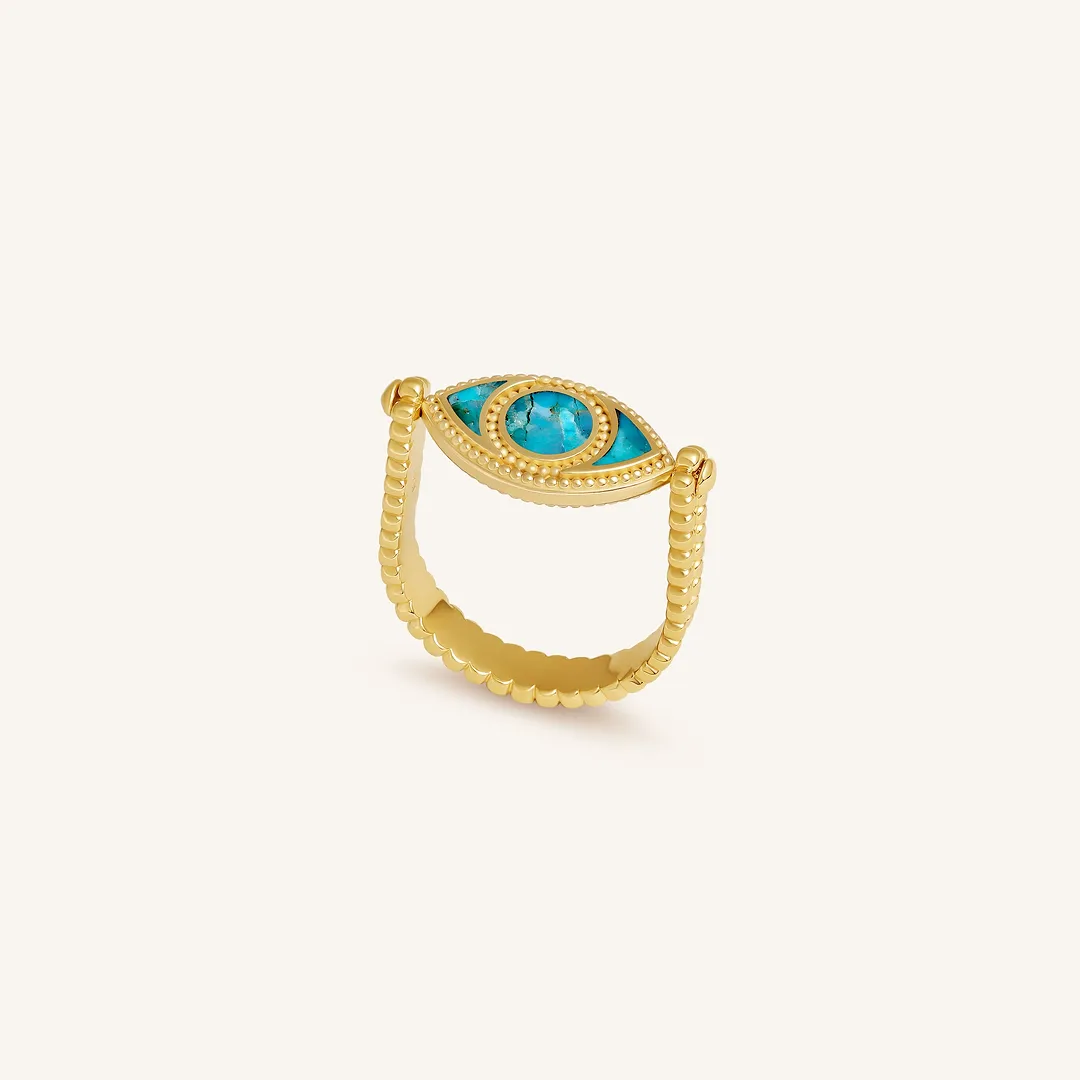 Radiant Tides Multi-Stone Evil Eye Ring