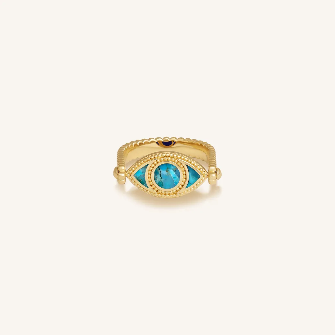 Radiant Tides Multi-Stone Evil Eye Ring