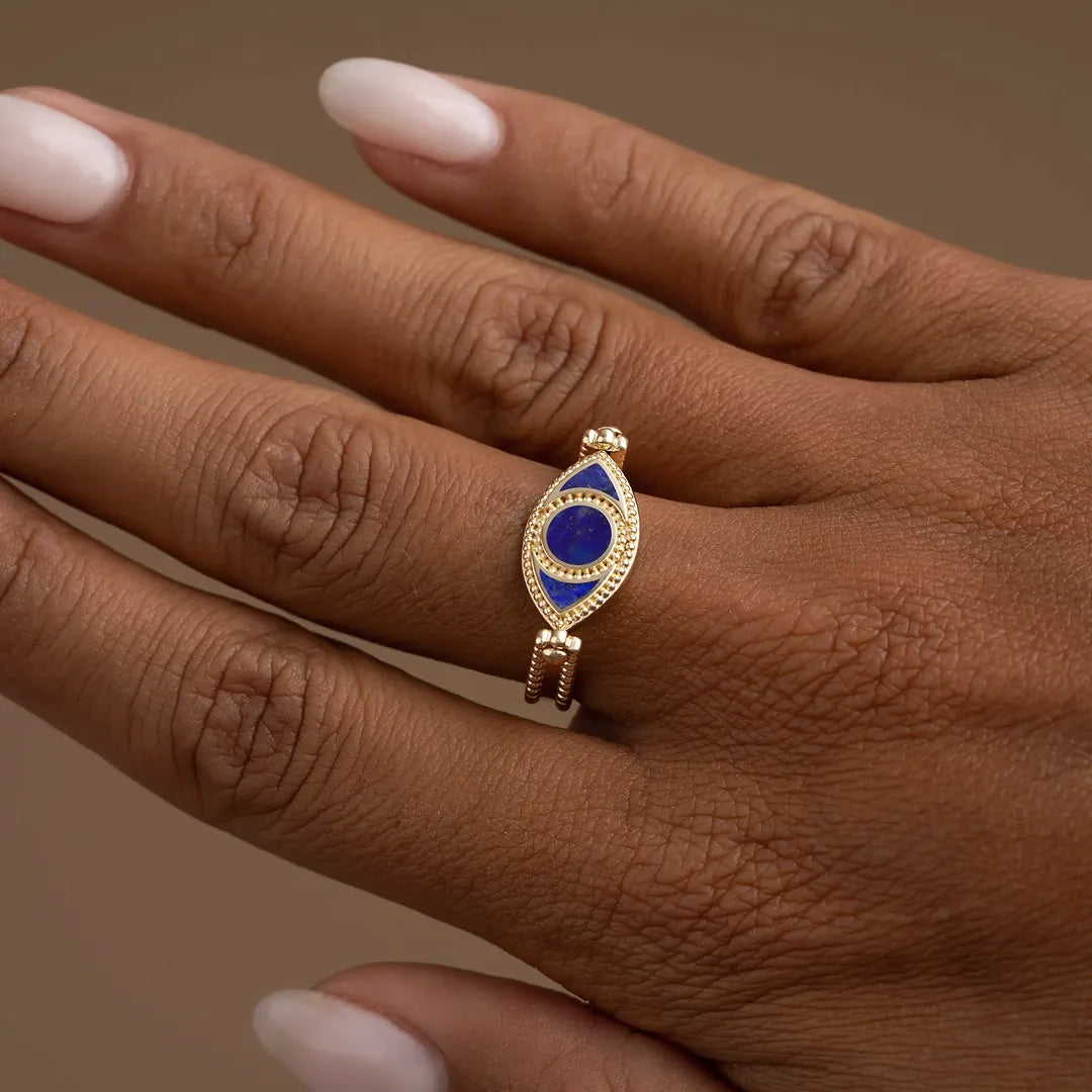 Radiant Tides Multi-Stone Evil Eye Ring