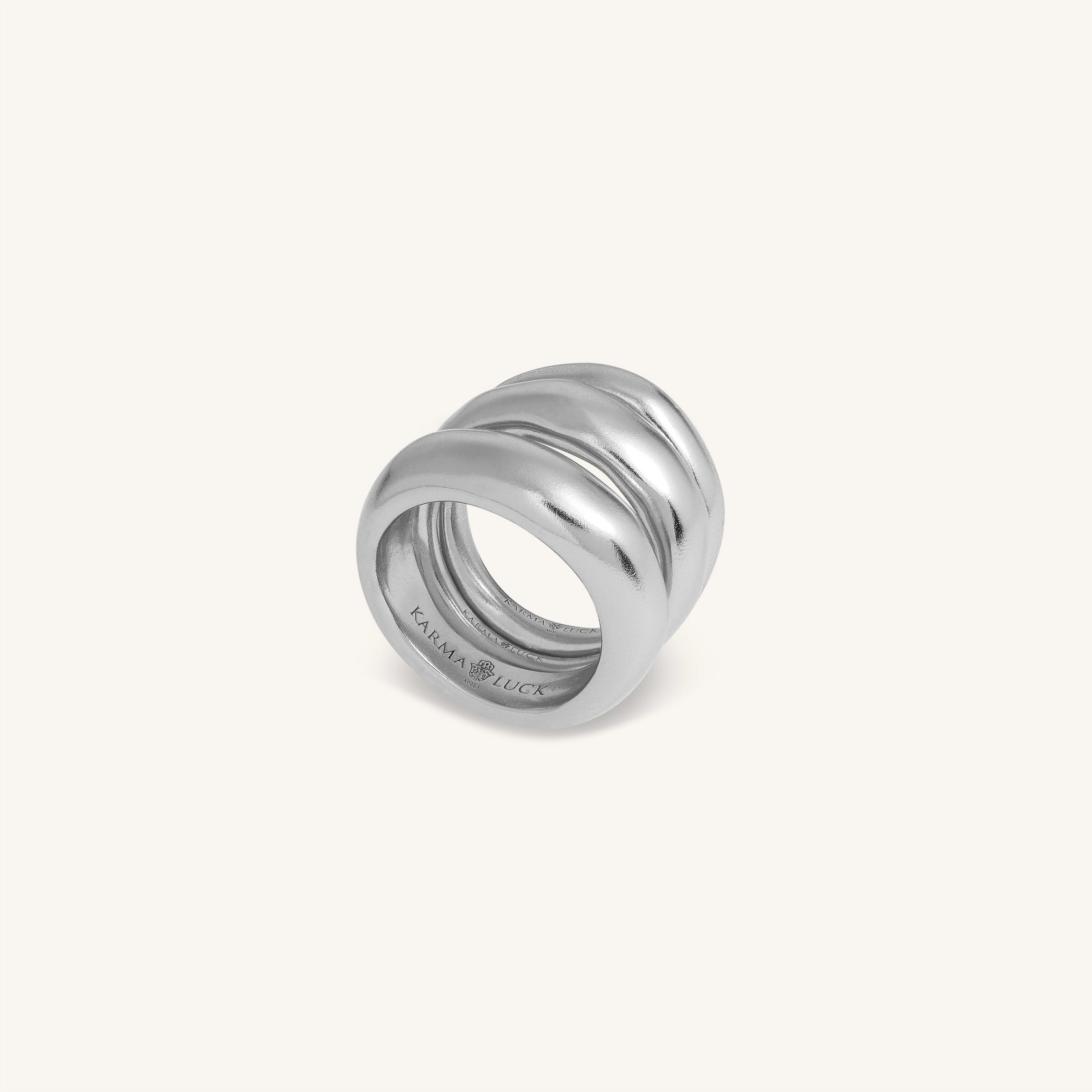 Silver Trine Balance Ring Stack
