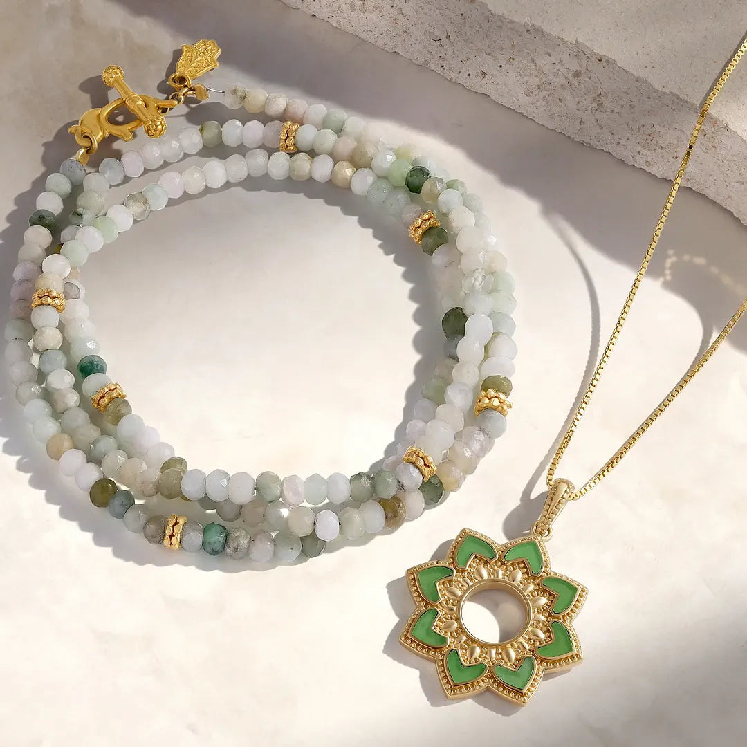 Radiant Lotus Jade Harmony Necklace