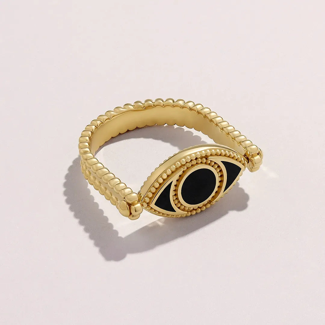 Calm Protection Evil Eye Gold Ring