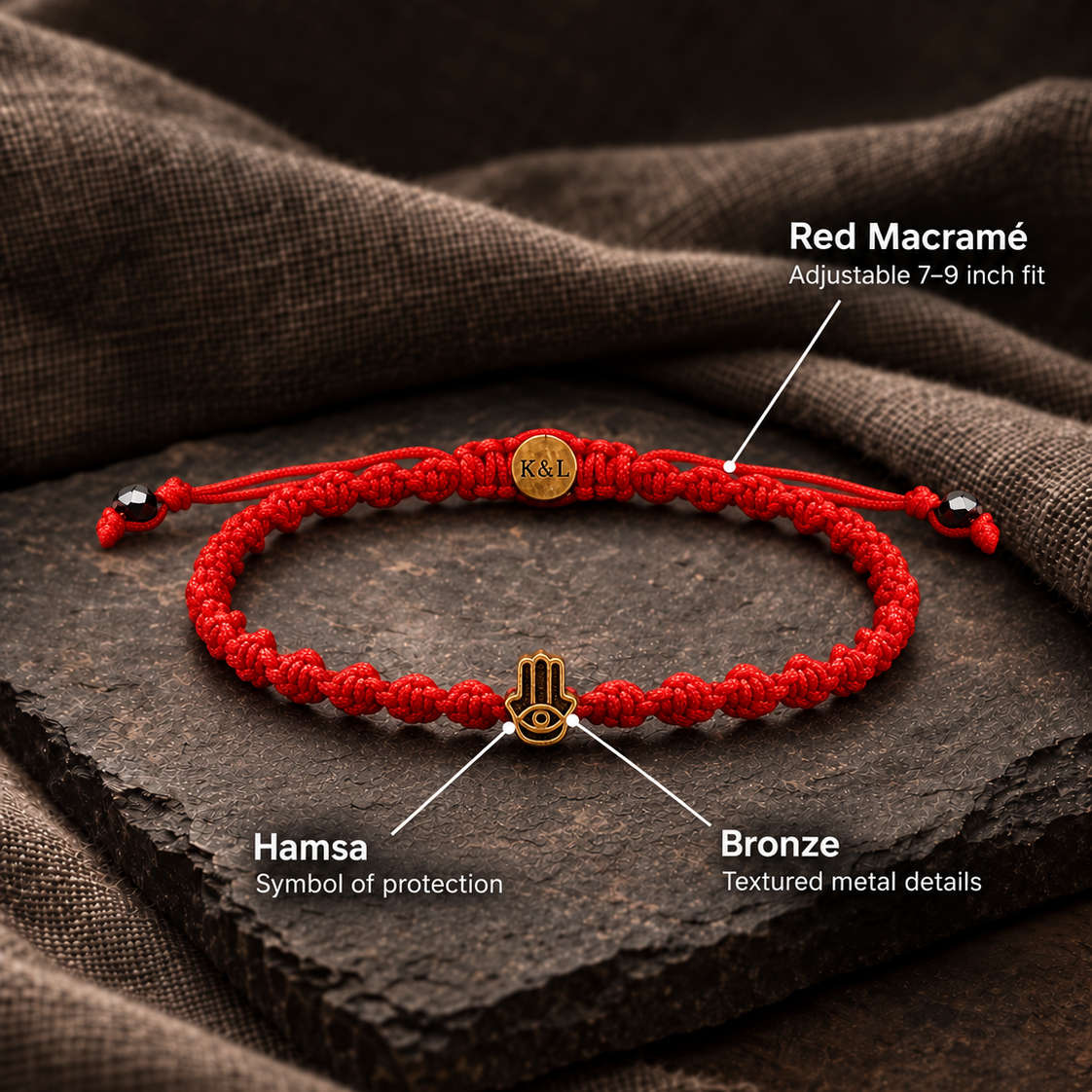 Guardian of Blessing Men's Red String Bracelet – key features