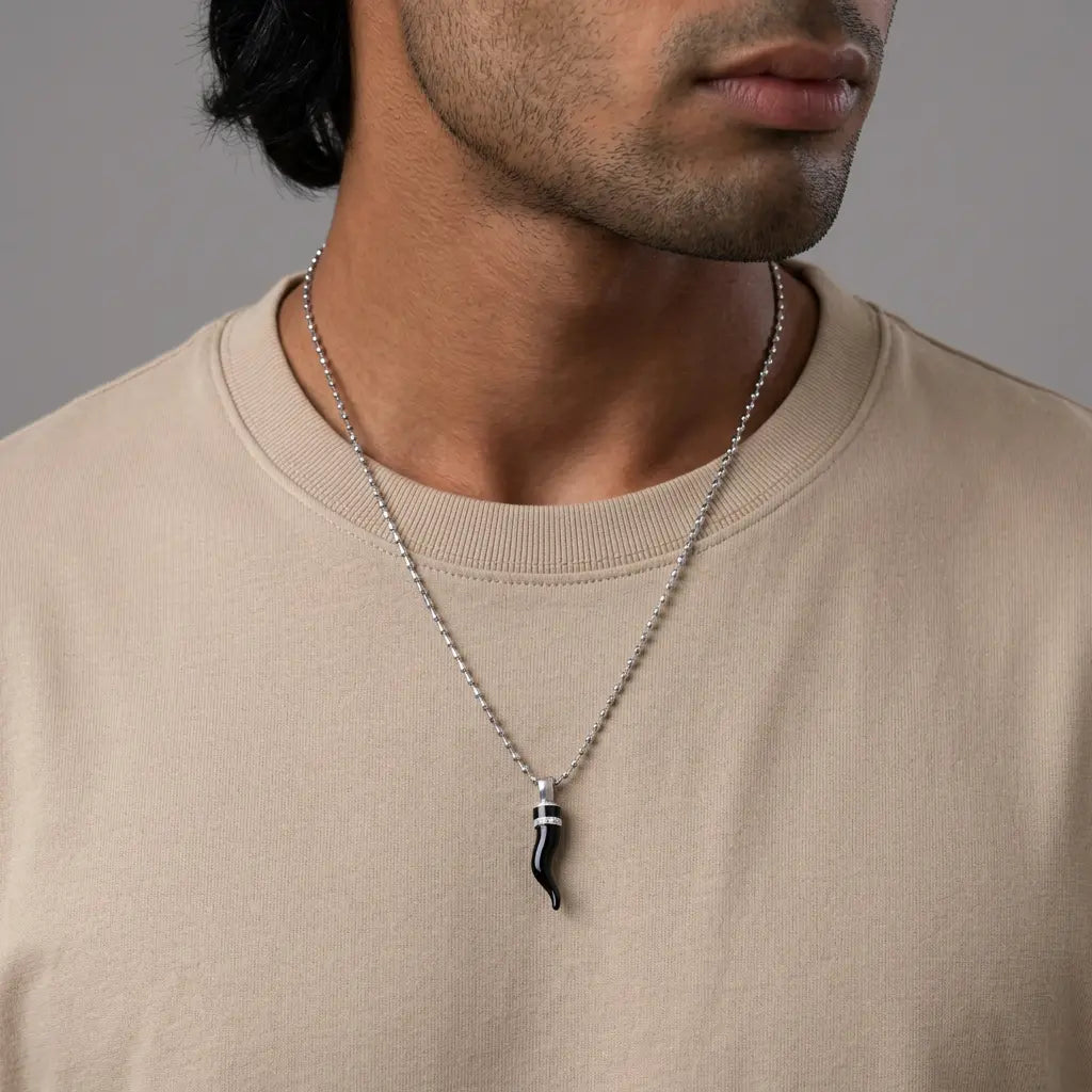 Fortified Spirit Black Onyx Cornetto Necklace