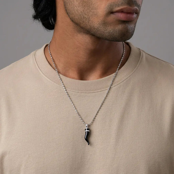 Fortified Spirit Black Onyx Cornetto Necklace