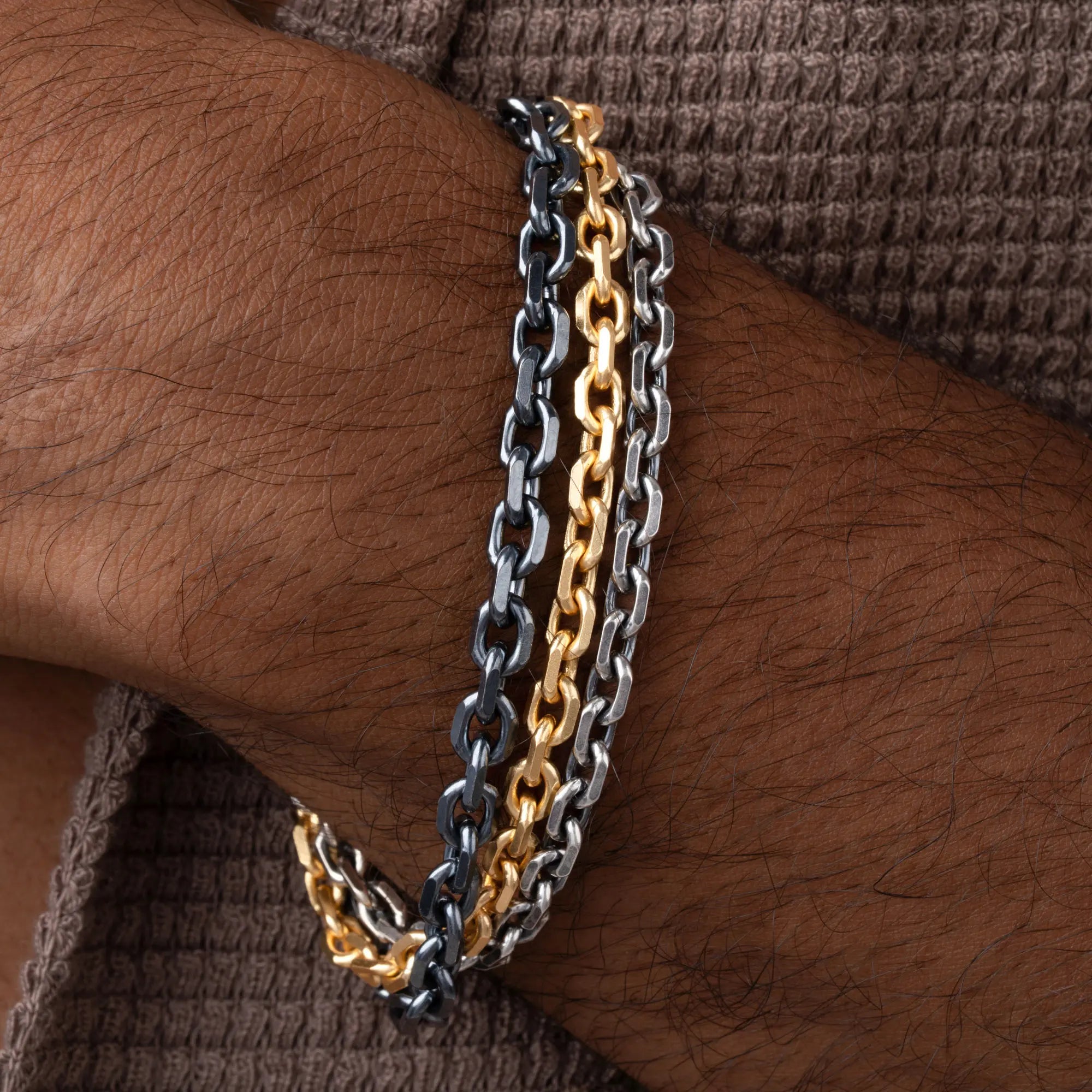 Eclipse Forge Dual Chain Macramé Bracelet