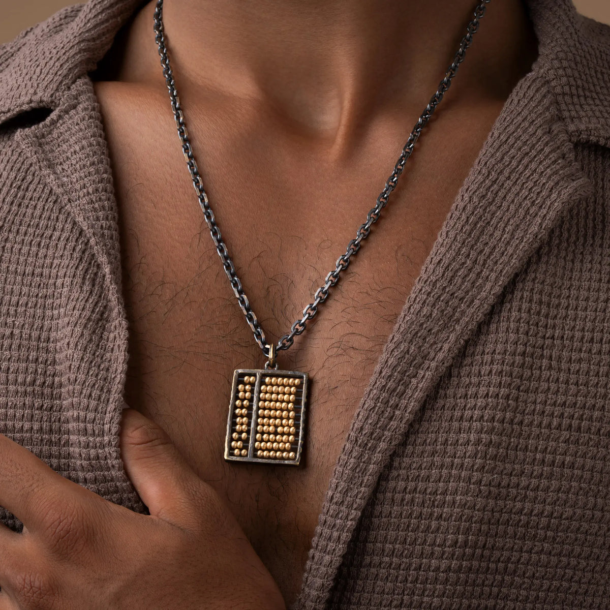 Harmonic Axis Abacus Pendant Chain Necklace