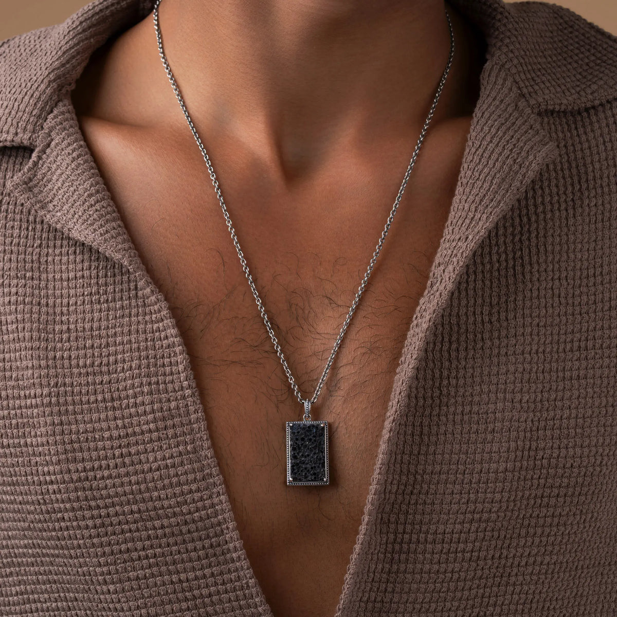 Molten Spirit Rough Lava Pendant Necklace