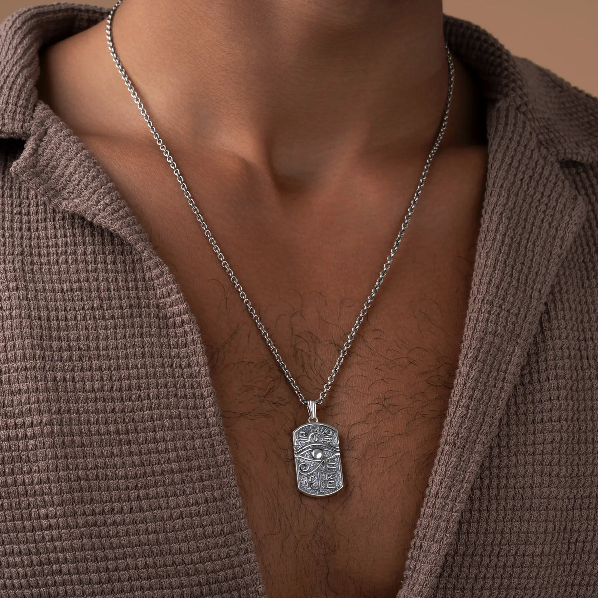 Mystic Turn Spiritual Eye of Horus Silver Necklace