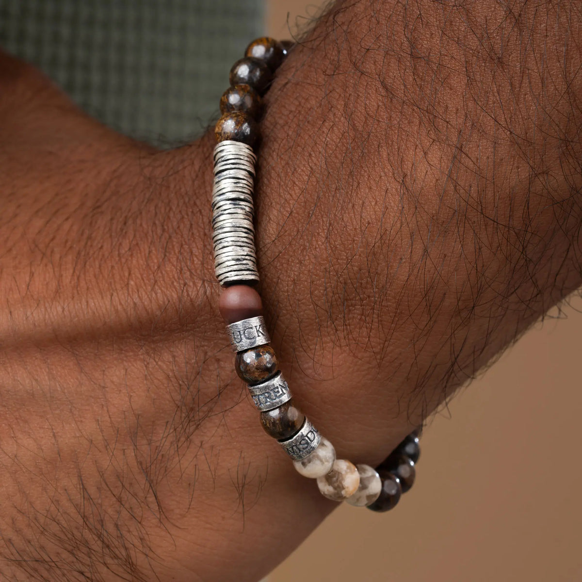 Steadfast Intention Bronzite & Jasper Heishi Bracelet