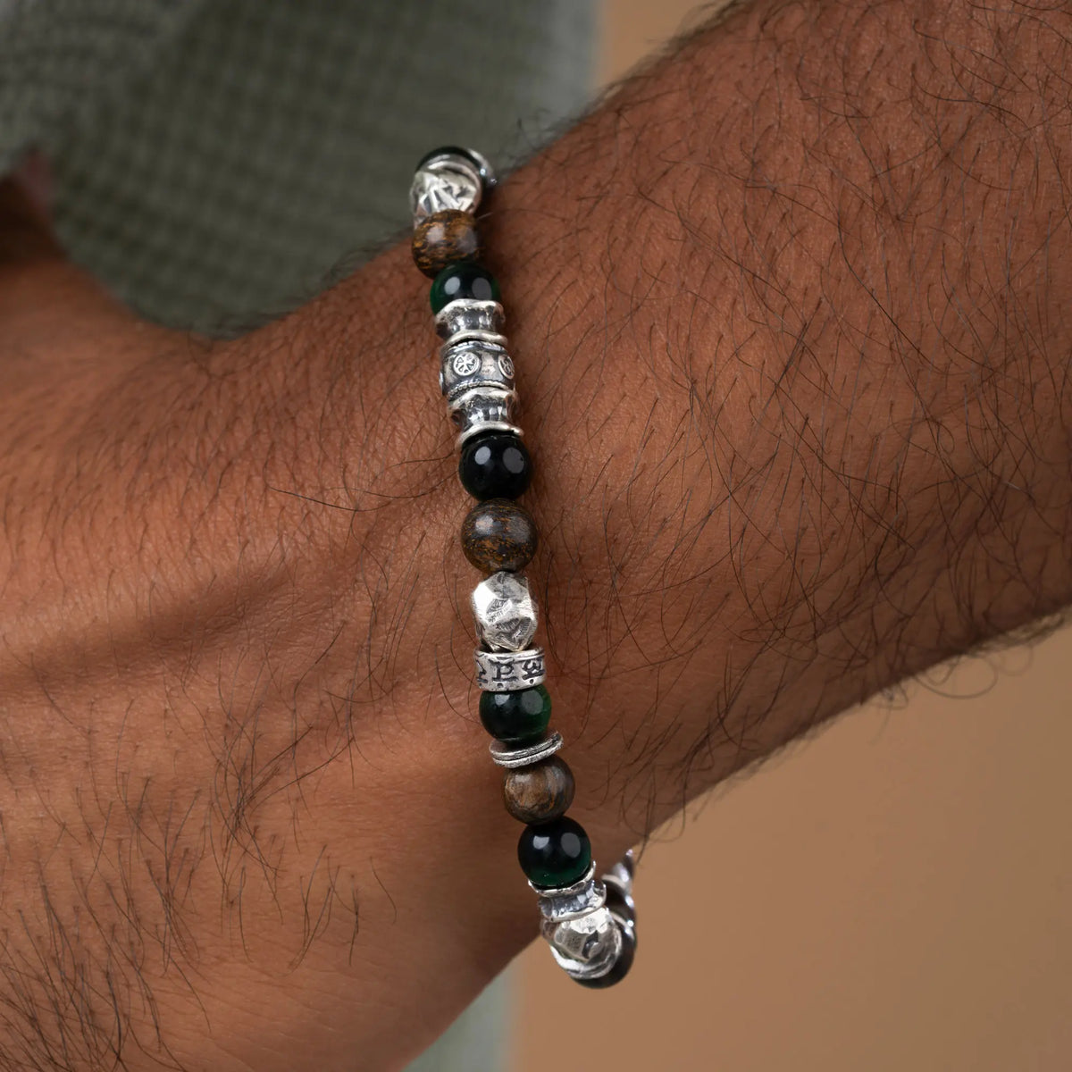 Empowered Balance Green Tiger’s Eye & Bronzite Bracelet