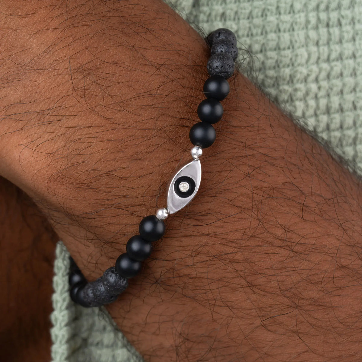 Guardian’s Focus Evil Eye Onyx & Lava Bracelet