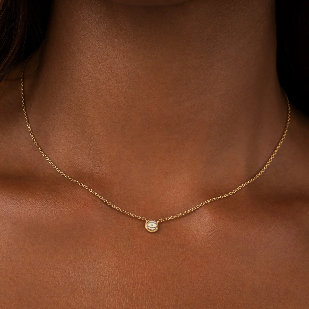 Aurora Whisper Opal October Birthstone Gold Necklace