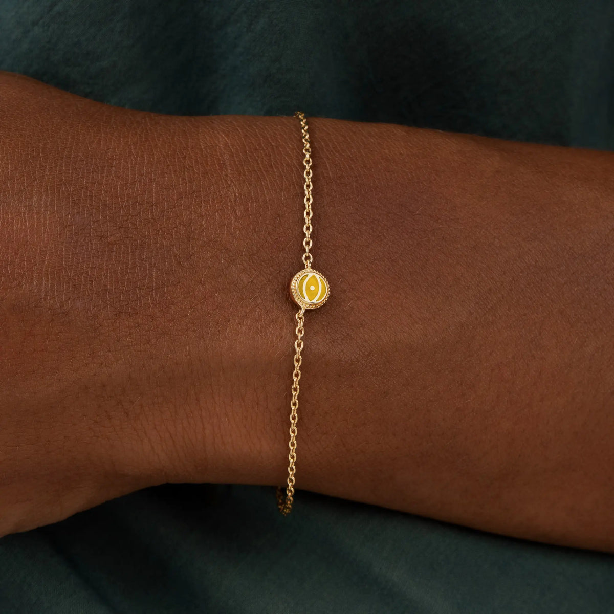 Golden Fortune Citrine November Birthday Tree & Evil Eye Bracelet Set