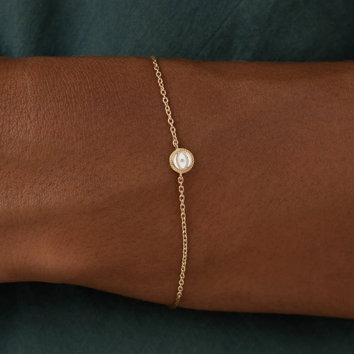 Luminous Clarity White Quartz April Birthstone Gold Bracelet