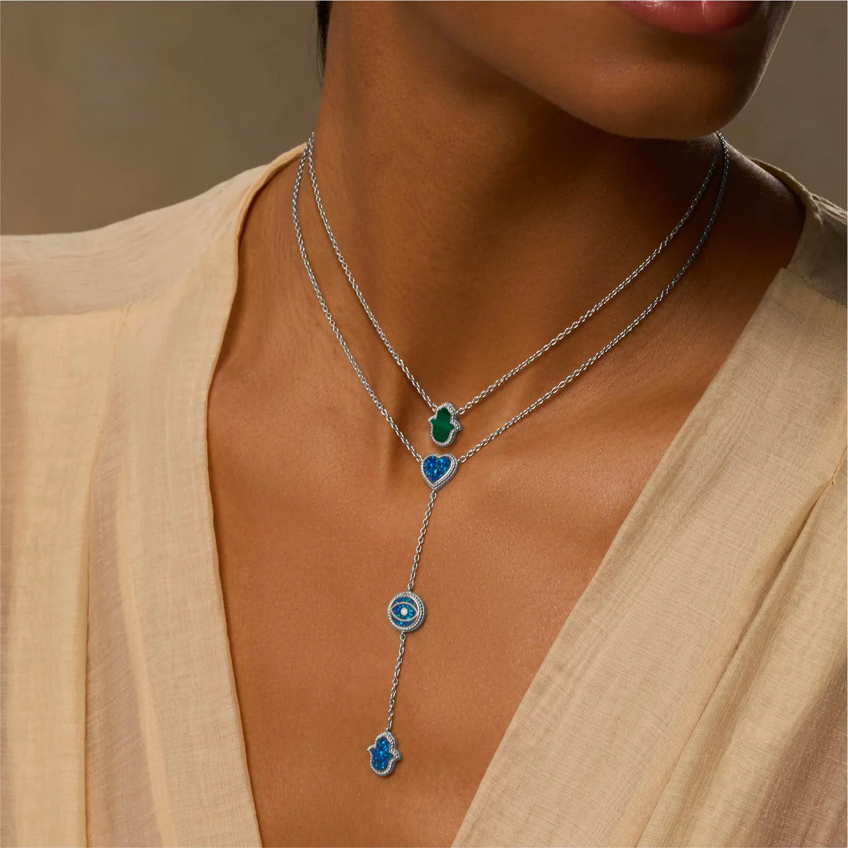 Tranquil Light Silver Necklace Set