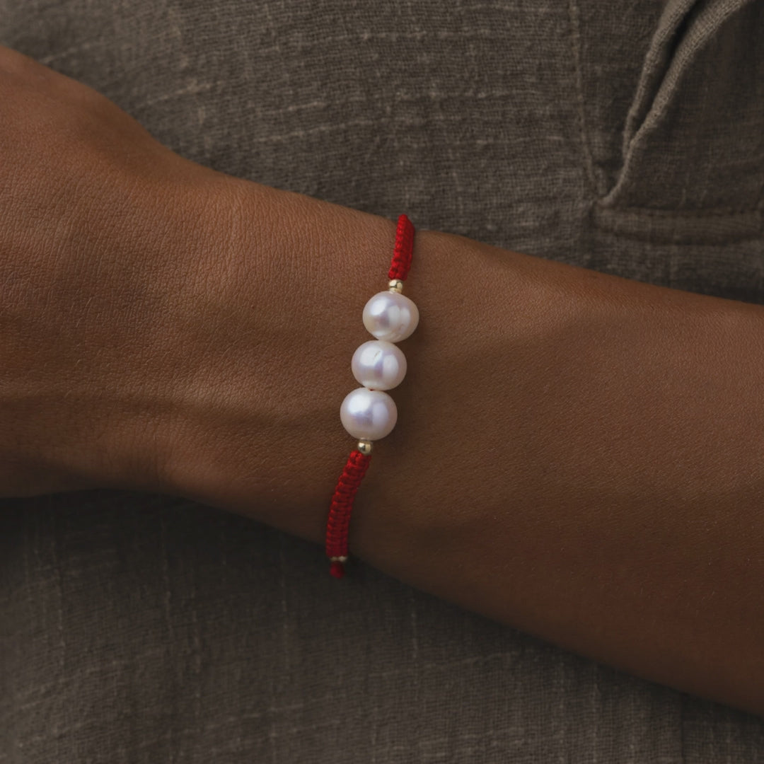 Pure Intentions Pearl Red String Bracelet – image 4