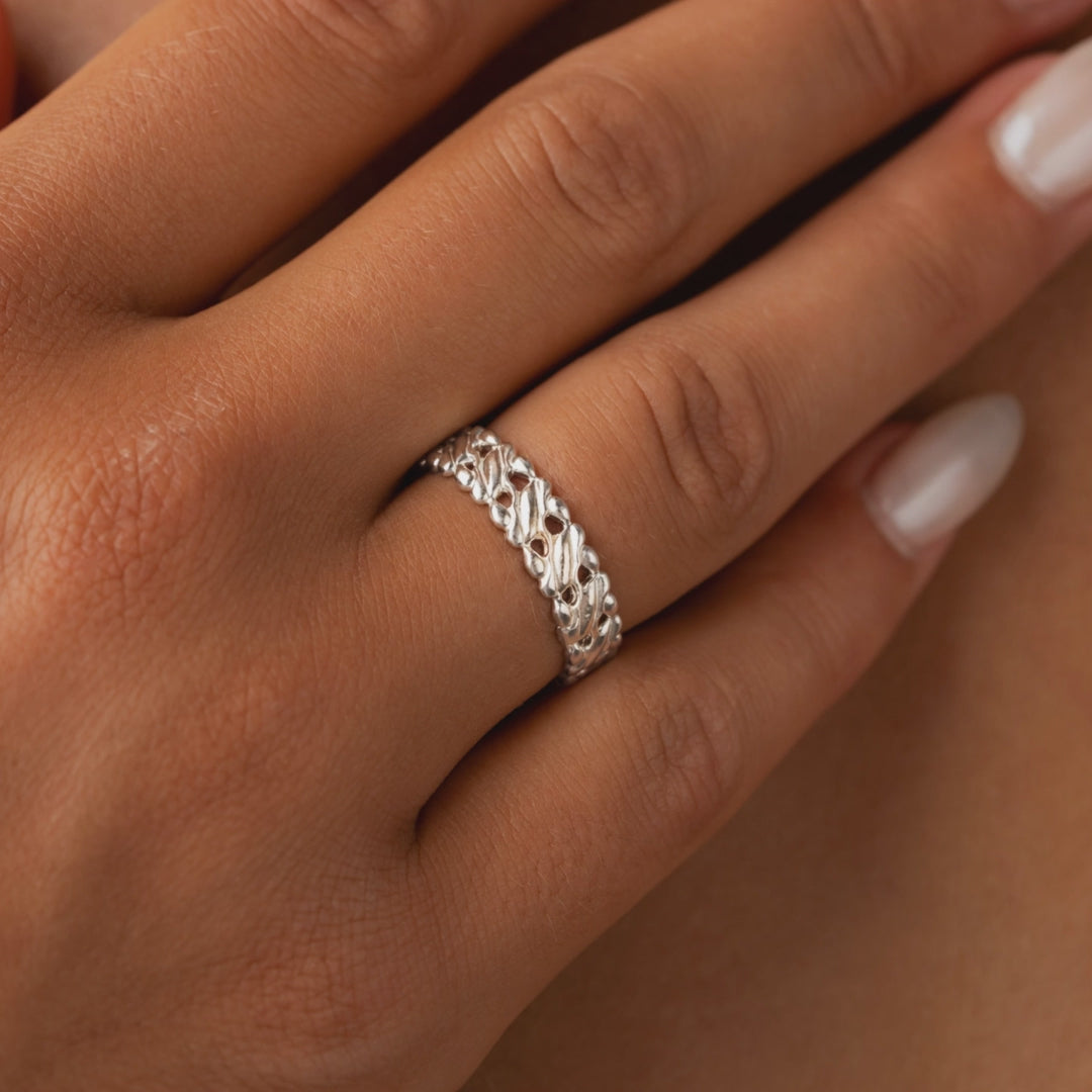 Flowing Harmony Sterling Silver Band – image 4