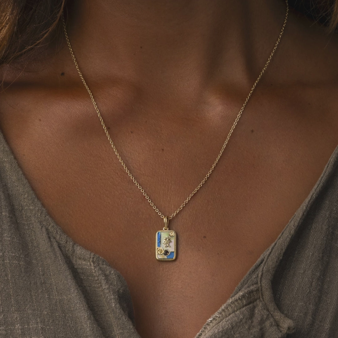 Fortune Flow Green Dragon Multi-Stone Mahjong Necklace – image 4