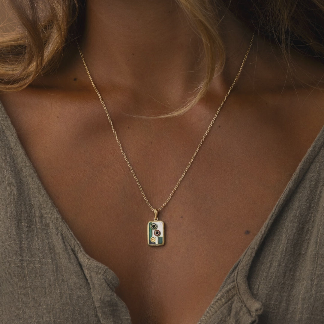 Bold Harmony Two Dot Multi-Stone Mahjong Necklace – image 4