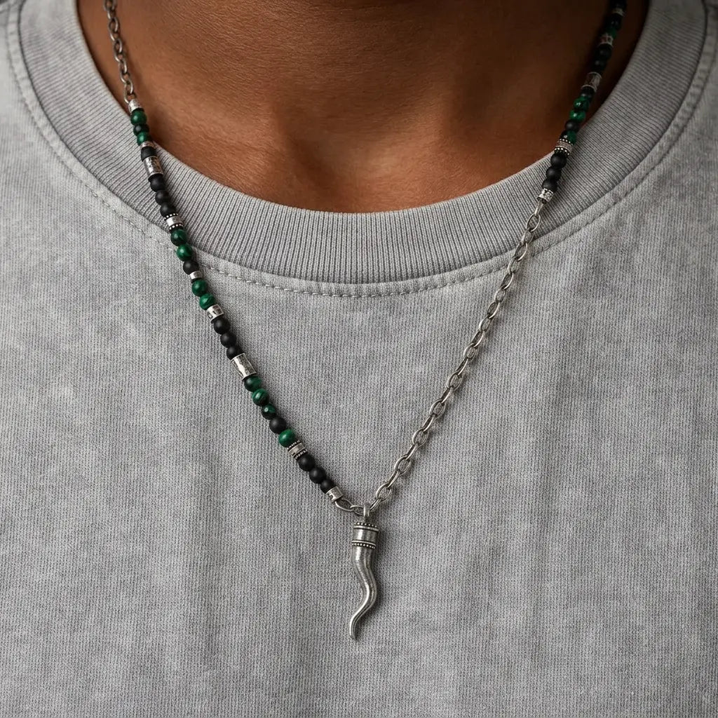 Fortune Bound Cornetto Onyx & Tiger’s Eye Necklace