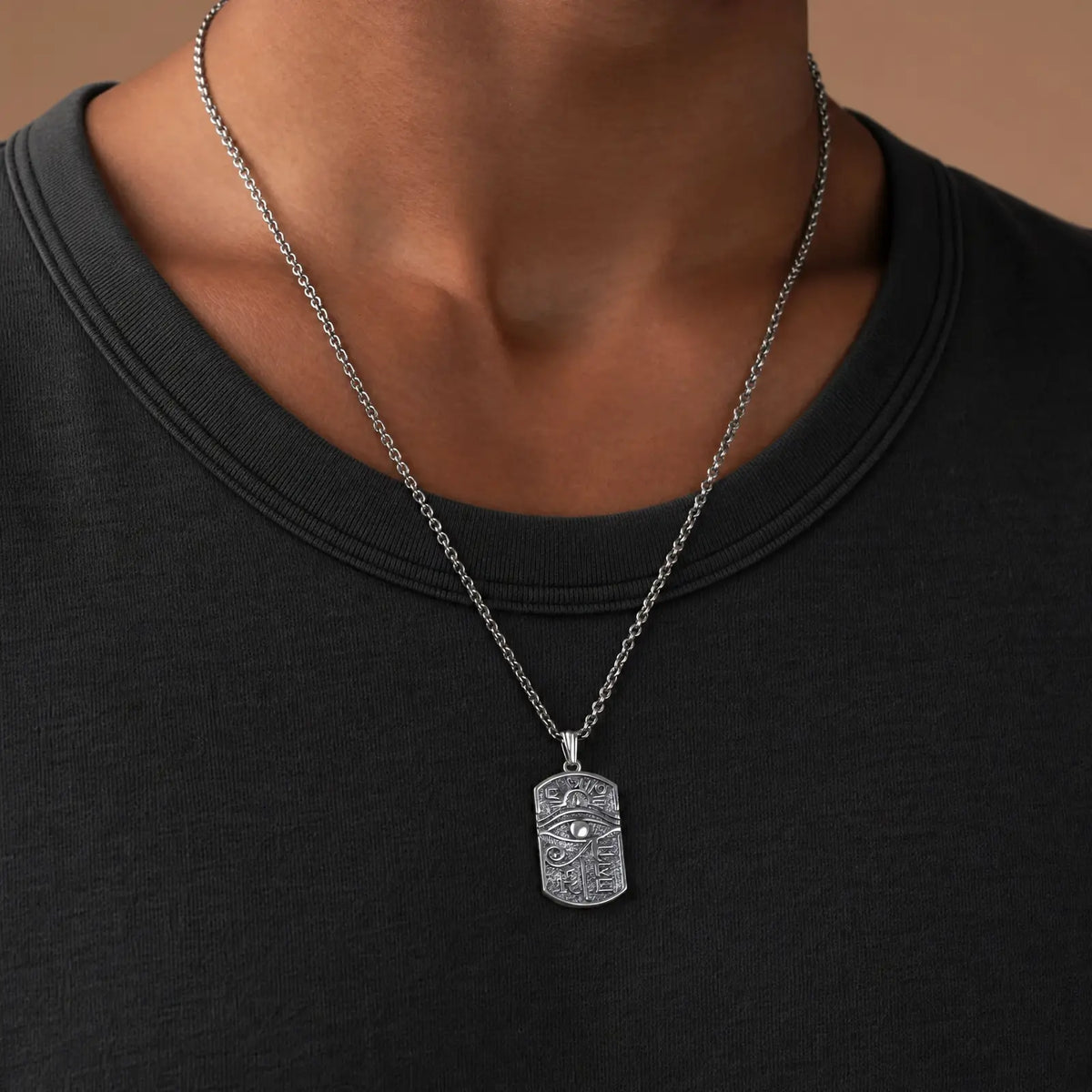 Mystic Turn Spiritual Eye of Horus Silver Necklace