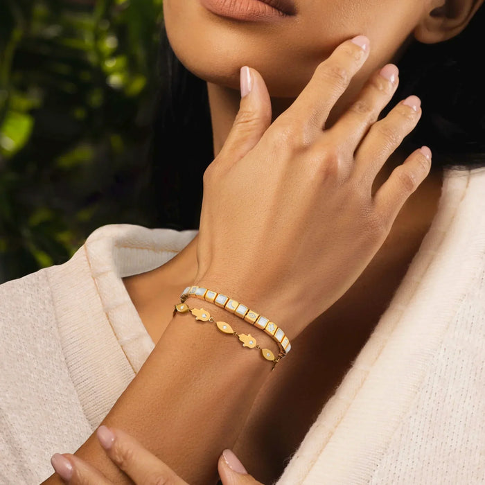 Twin Flames Diamond Gold Bracelet Set