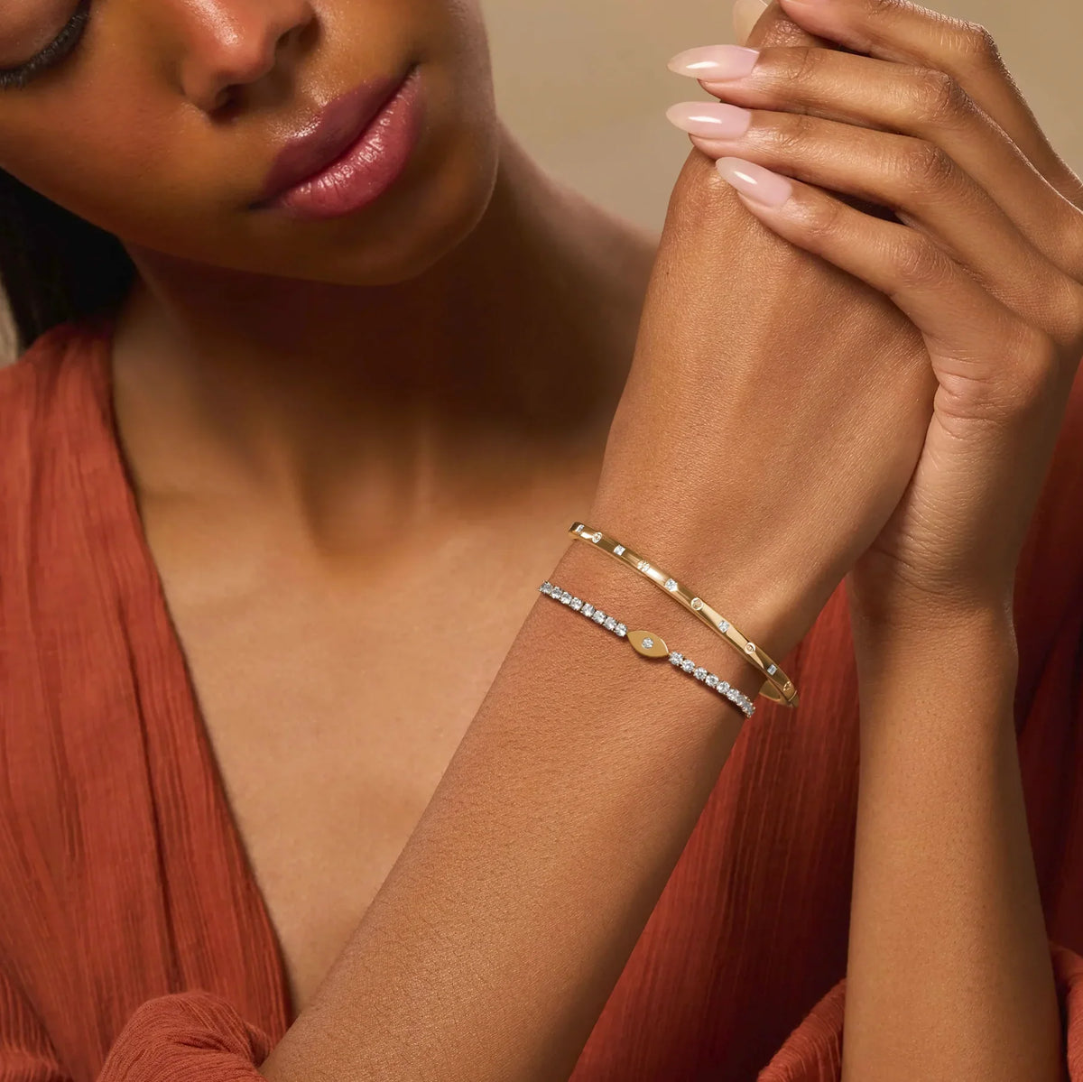 Gold Power Two Bracelet Set