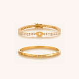 Gold Power Two Bracelet Set