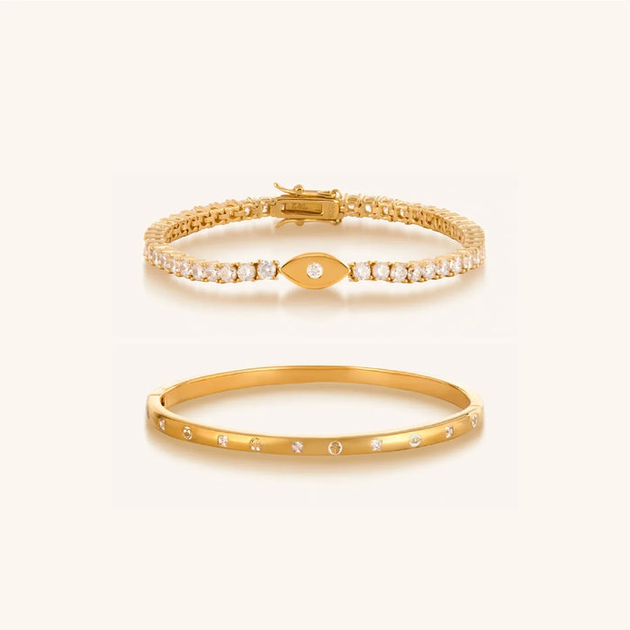 Gold Power Two Bracelet Set