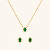 Malachite Magic Hamsa Set