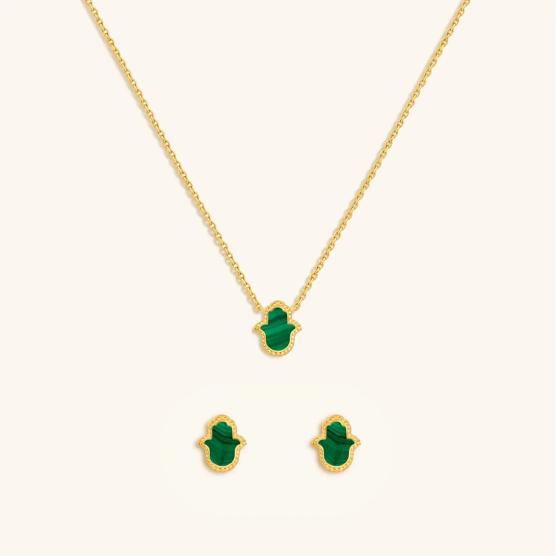 Malachite Magic Hamsa Set