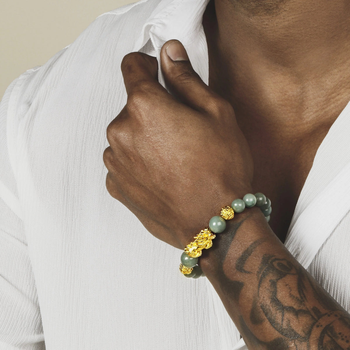 Karma and Luck  Bracelet  -  Fulfillment of Potential - Jade Dragon Feng Shui Bracelet